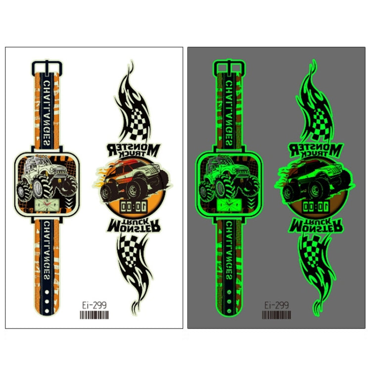 20 PCS Children Waterproof Luminous Cartoon Watch Tattoo Stickers