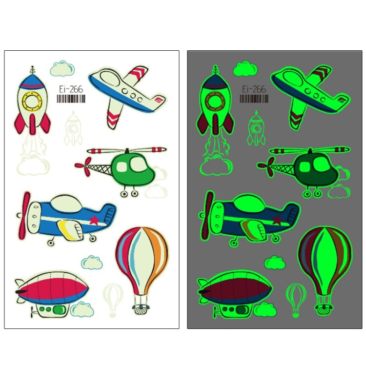 20 PCS Waterproof Children Luminous Cartoon Transport Car Tattoo Sticker