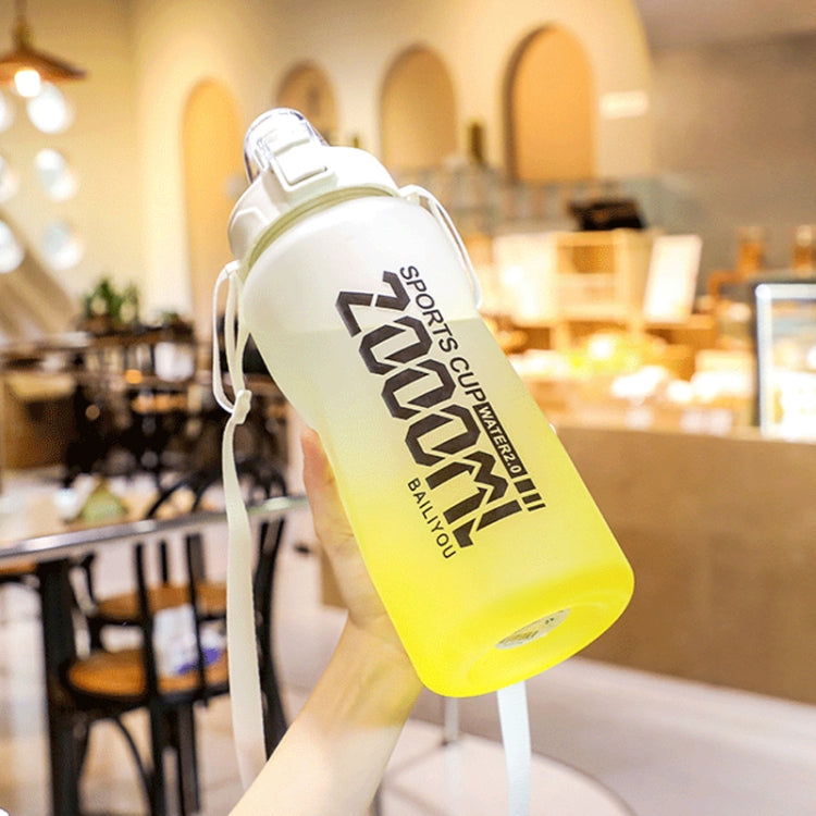 Frosted Gradient Color Large-Capacity Sports Water Cup Outdoor Portable Straw Water Bottle