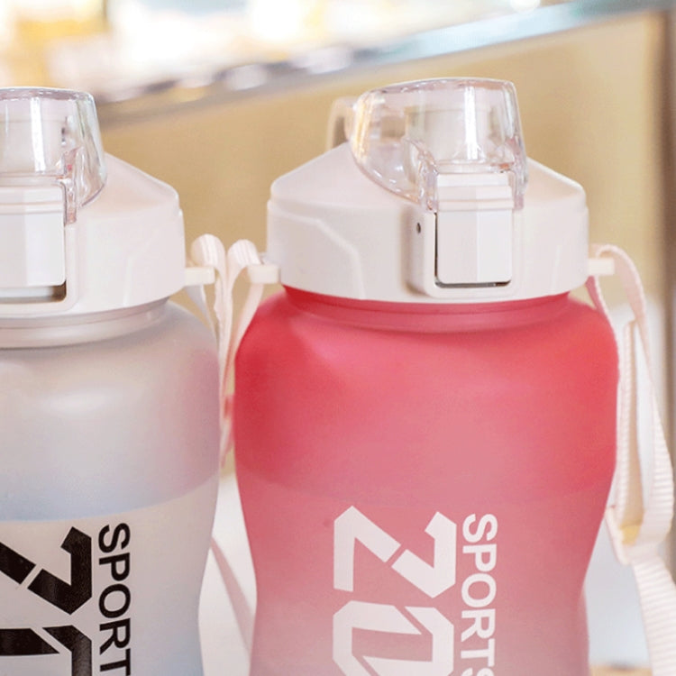 Frosted Gradient Color Large-Capacity Sports Water Cup Outdoor Portable Straw Water Bottle