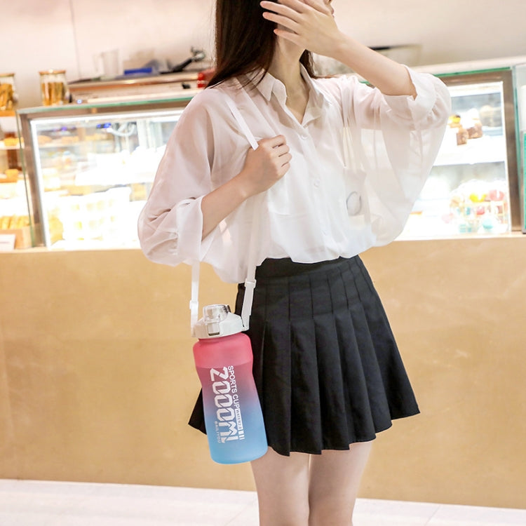 Frosted Gradient Color Large-Capacity Sports Water Cup Outdoor Portable Straw Water Bottle