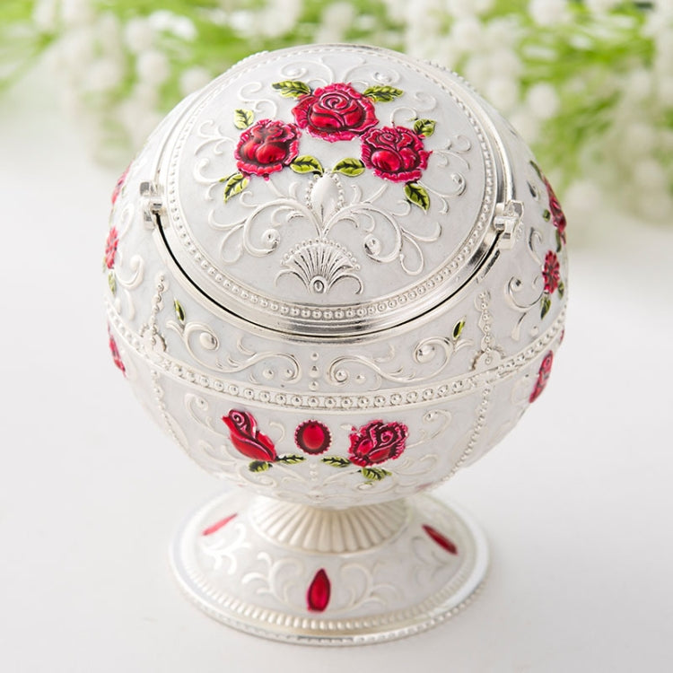 Metal Globe Ashtray With Lid Holiday Gift Tea Table Decoration