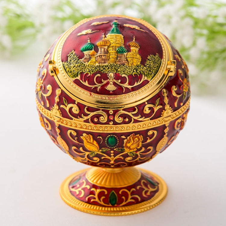 Metal Globe Ashtray With Lid Holiday Gift Tea Table Decoration