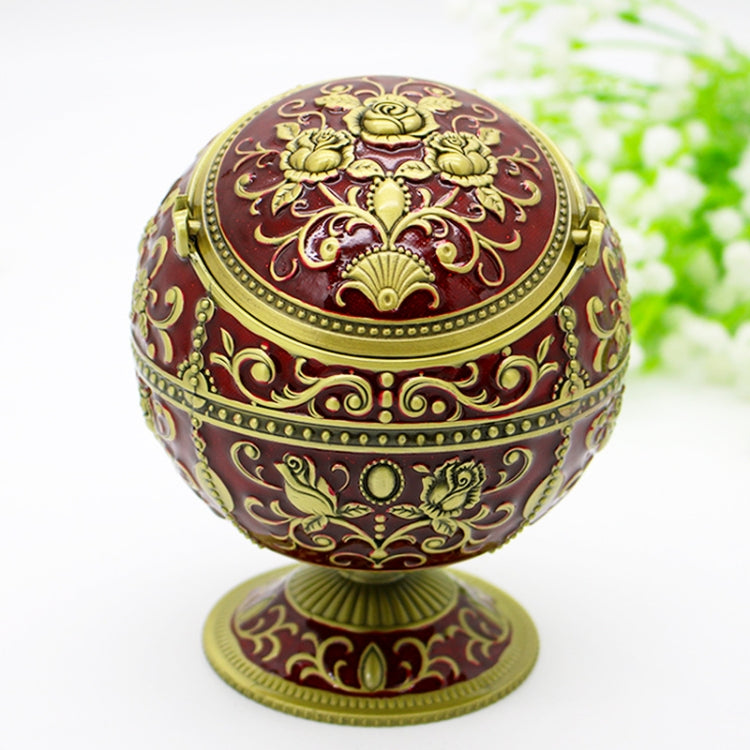 Metal Globe Ashtray With Lid Holiday Gift Tea Table Decoration