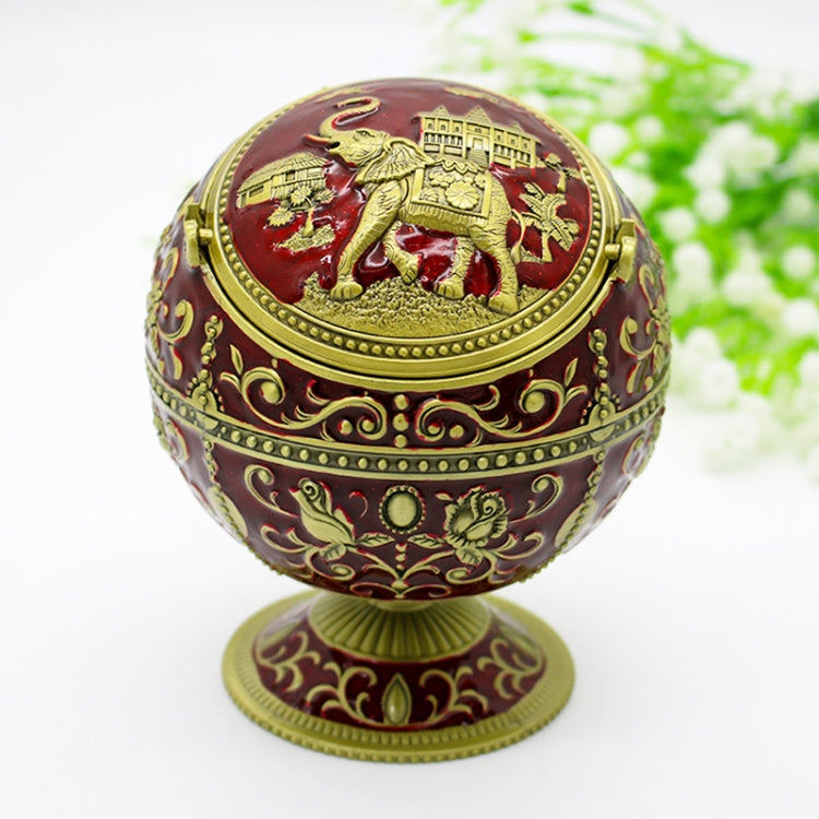 Metal Globe Ashtray With Lid Holiday Gift Tea Table Decoration