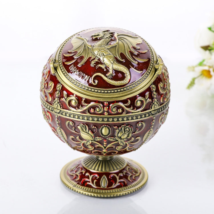 Metal Globe Ashtray With Lid Holiday Gift Tea Table Decoration