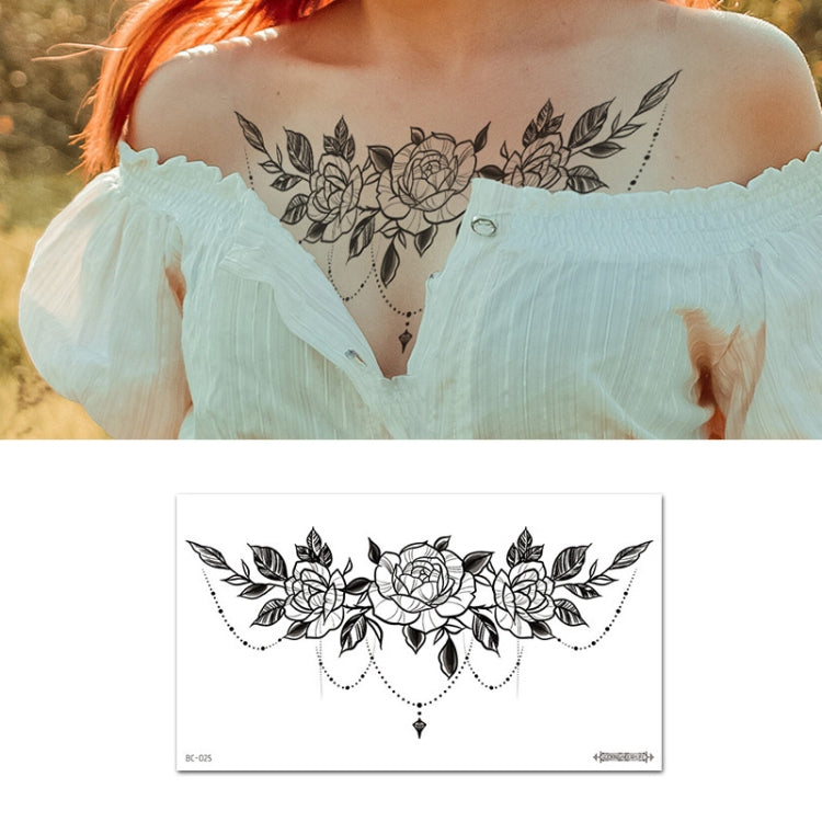 10 PCS Waterproof Tattoo Sticker Clavicle Chest Scar Covering Sticker