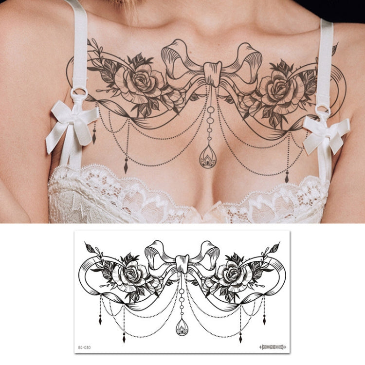 10 PCS Waterproof Tattoo Sticker Clavicle Chest Scar Covering Sticker