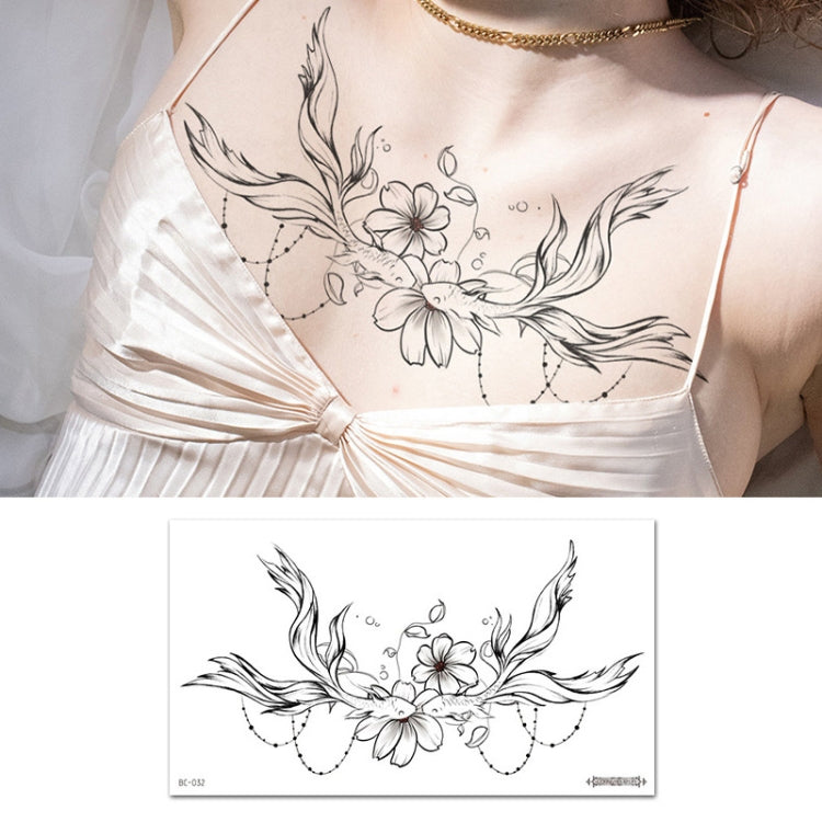 10 PCS Waterproof Tattoo Sticker Clavicle Chest Scar Covering Sticker