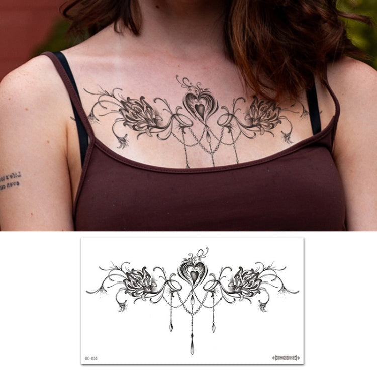 10 PCS Waterproof Tattoo Sticker Clavicle Chest Scar Covering Sticker
