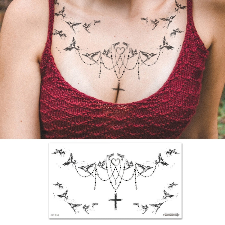 10 PCS Waterproof Tattoo Sticker Clavicle Chest Scar Covering Sticker