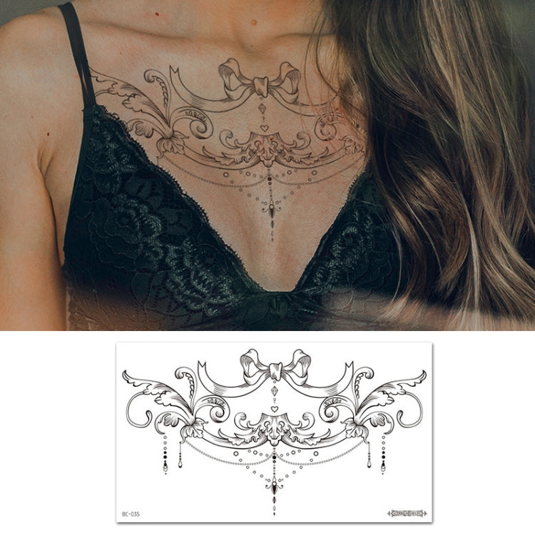 10 PCS Waterproof Tattoo Sticker Clavicle Chest Scar Covering Sticker