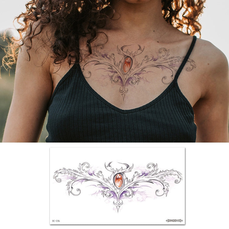 10 PCS Waterproof Tattoo Sticker Clavicle Chest Scar Covering Sticker