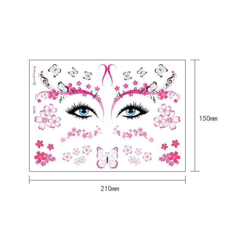 10 PCS Waterproof Music Festival Glitter Tattoo Stickers