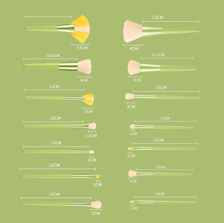 14-In-One Super Soft Hair Beauty Makeup Brush Set Loose Powder Brush Fan-Shaped Highlight Brush Concealer Brush,Style: