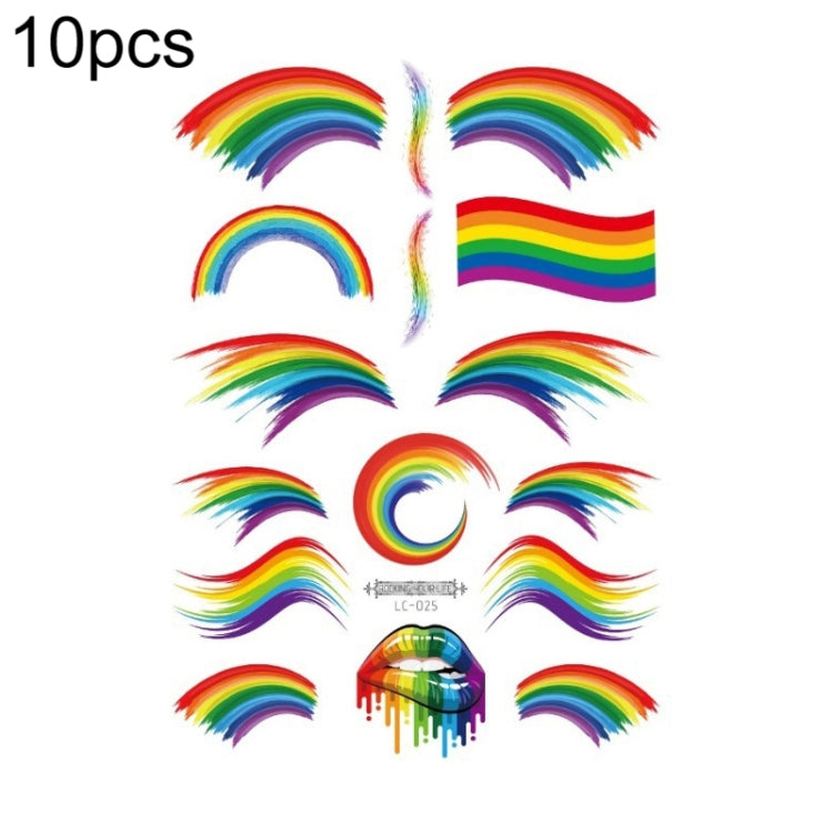 10 PCS Waterproof Disposable Camouflage Tattoo Stickers Face Stickers