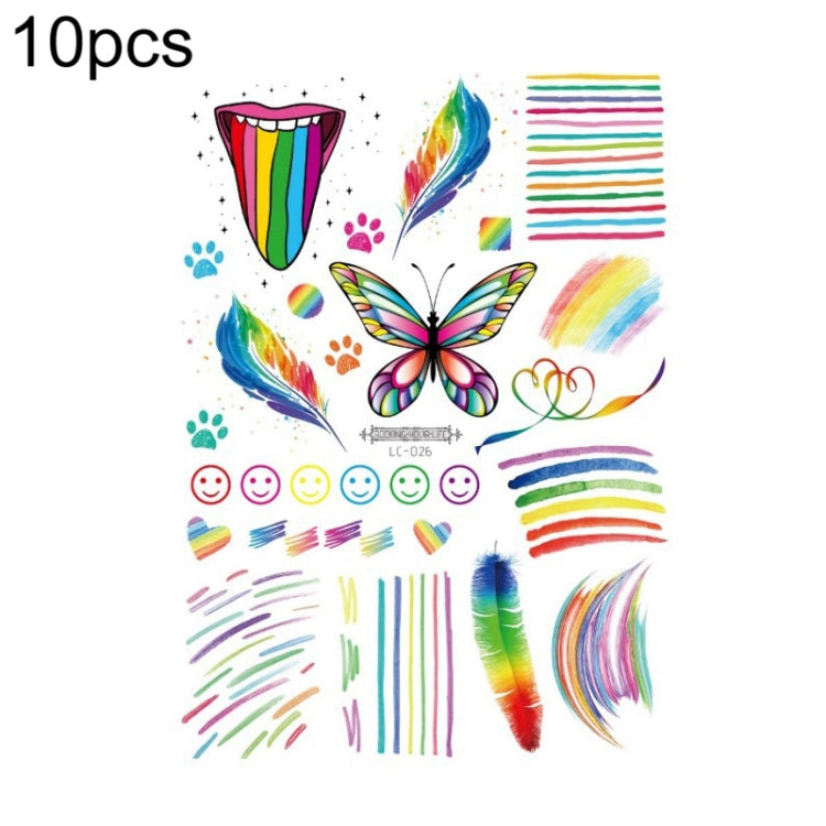 10 PCS Waterproof Disposable Camouflage Tattoo Stickers Face Stickers