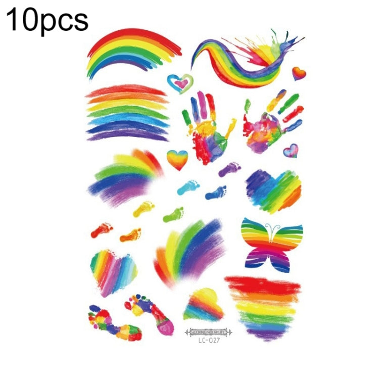 10 PCS Waterproof Disposable Camouflage Tattoo Stickers Face Stickers