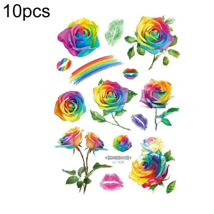 10 PCS Waterproof Disposable Camouflage Tattoo Stickers Face Stickers