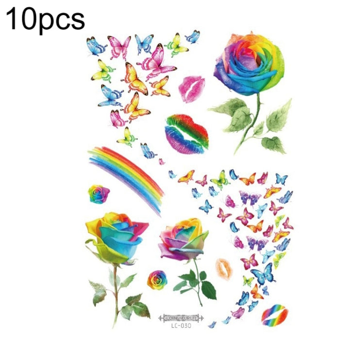 10 PCS Waterproof Disposable Camouflage Tattoo Stickers Face Stickers