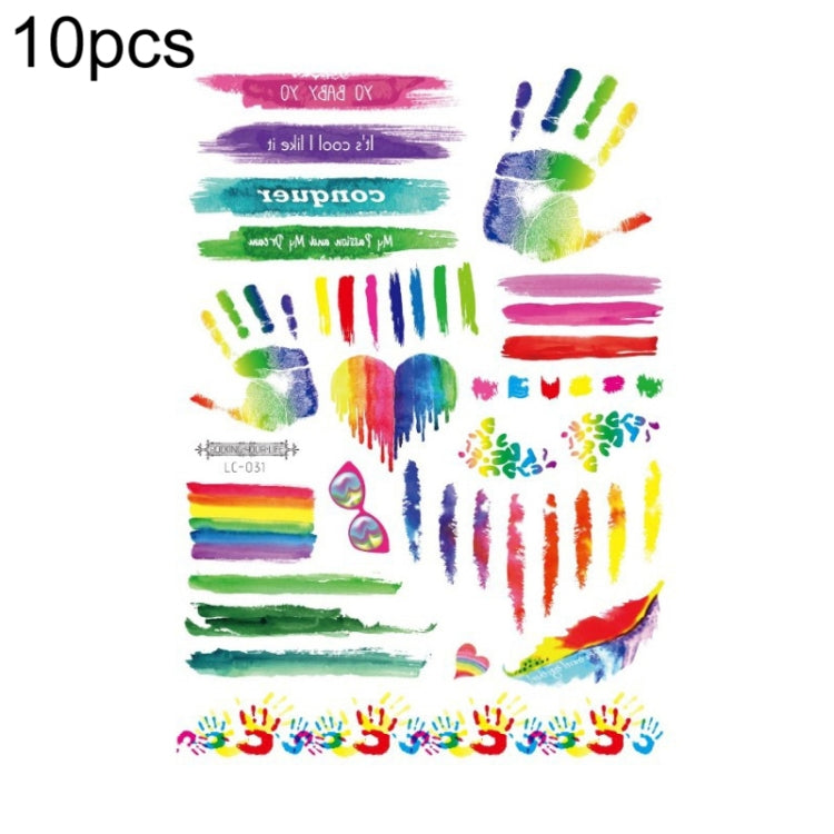 10 PCS Waterproof Disposable Camouflage Tattoo Stickers Face Stickers