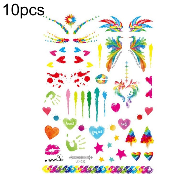 10 PCS Waterproof Disposable Camouflage Tattoo Stickers Face Stickers