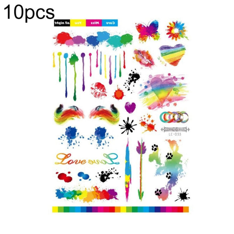 10 PCS Waterproof Disposable Camouflage Tattoo Stickers Face Stickers