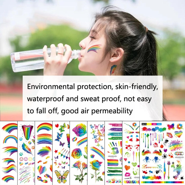 10 PCS Waterproof Disposable Camouflage Tattoo Stickers Face Stickers