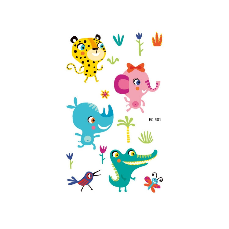 20 PCS Waterproof Anti-Sweat Children Cute Cartoon Animal Tattoo Stickers