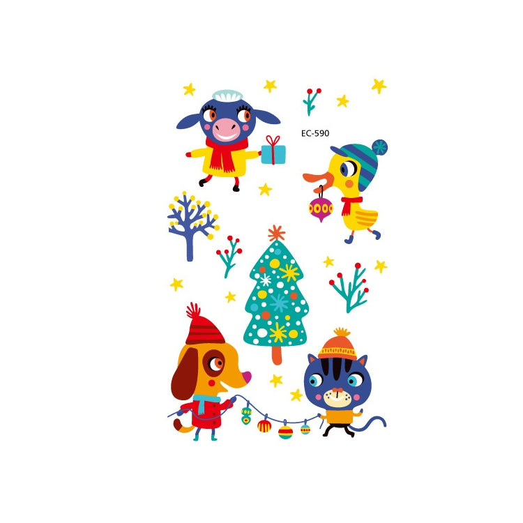 20 PCS Waterproof Anti-Sweat Children Cute Cartoon Animal Tattoo Stickers