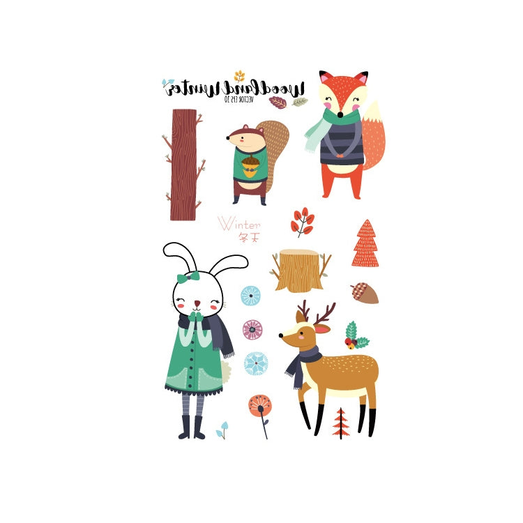 20 PCS Waterproof Anti-Sweat Children Cute Cartoon Animal Tattoo Stickers