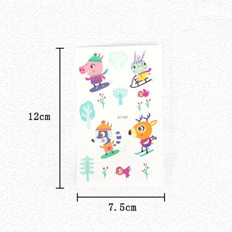 20 PCS Waterproof Anti-Sweat Children Cute Cartoon Animal Tattoo Stickers