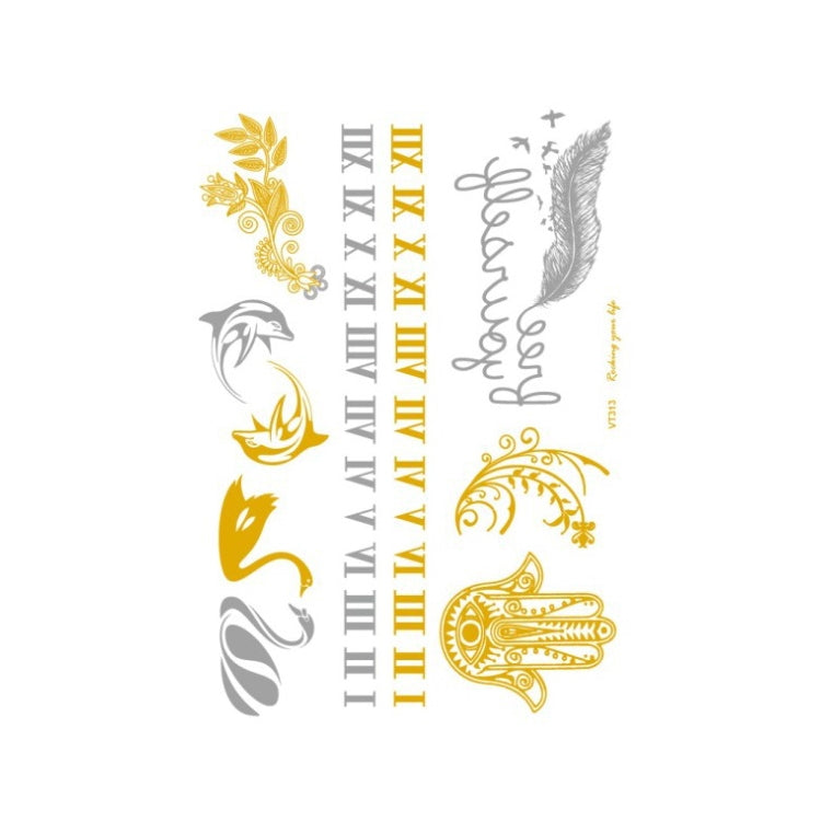 10 PCS Waterproof Hot Stamping Fashion Temporary Tattoo Stickers