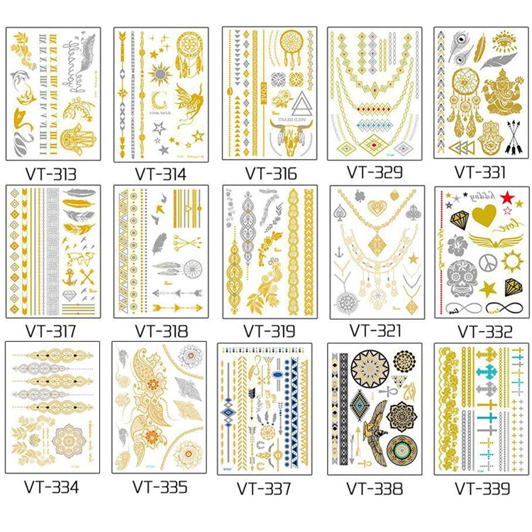 10 PCS Waterproof Hot Stamping Fashion Temporary Tattoo Stickers