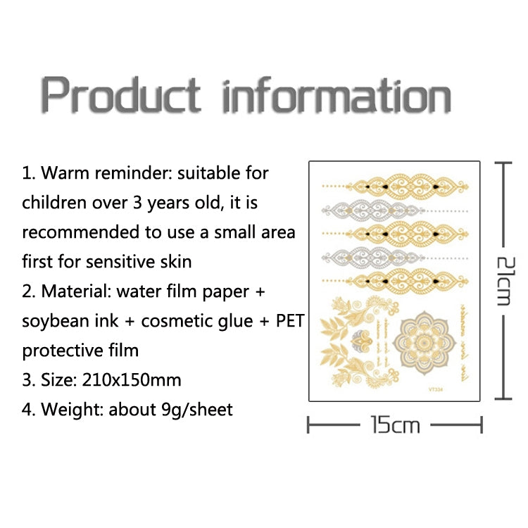 10 PCS Waterproof Hot Stamping Fashion Temporary Tattoo Stickers