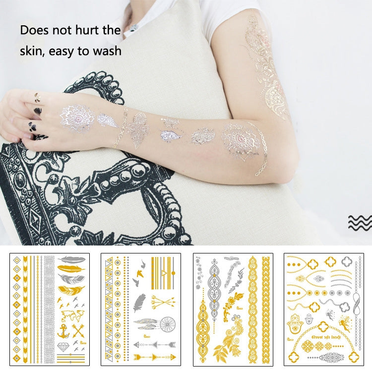 10 PCS Waterproof Hot Stamping Fashion Temporary Tattoo Stickers
