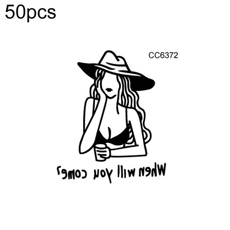 50 PCS Bad Girl Waterproof Dark Tattoo Stickers