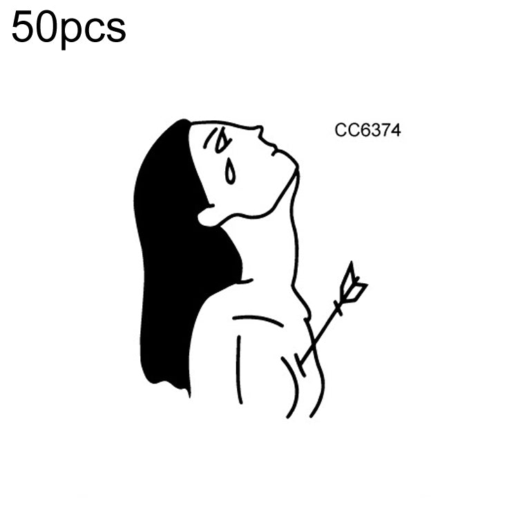 50 PCS Bad Girl Waterproof Dark Tattoo Stickers