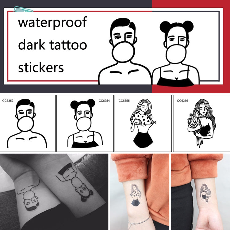 50 PCS Bad Girl Waterproof Dark Tattoo Stickers