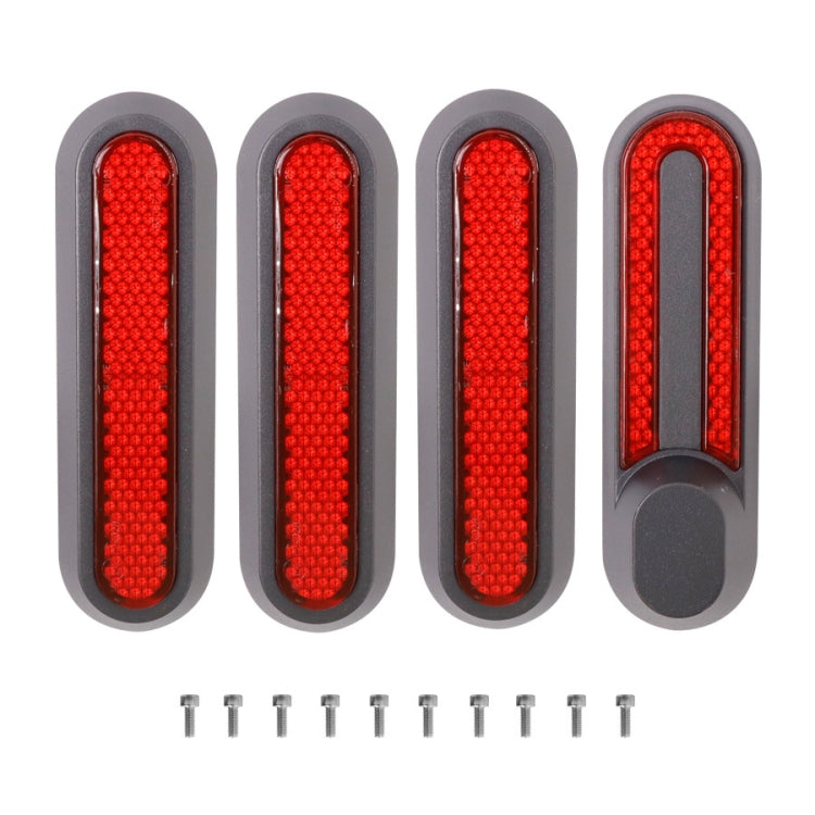Electric Scooter Wheel Four-way Side Decorative Cover With Reflective Strips & Screws For Xiaomi Mijia 1S / Pro 2