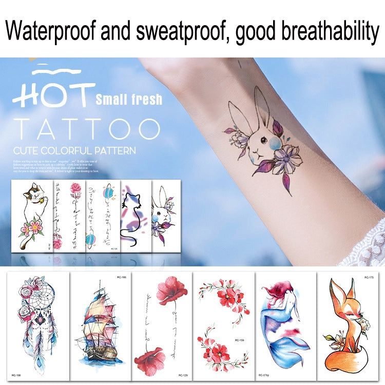 100 PCS Small Fresh Waterproof Temporary Back Tattoo Stickers