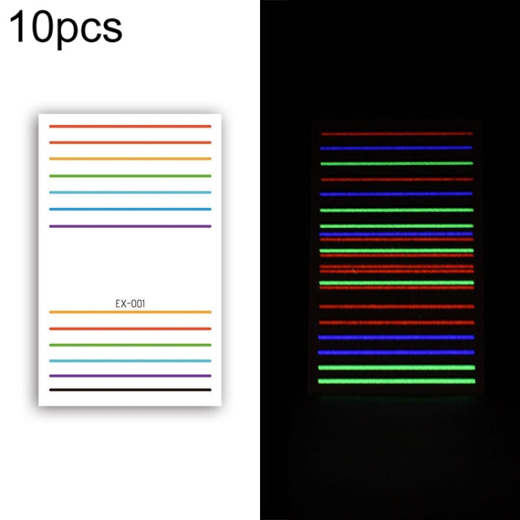 10 PCS Waterproof Color Luminous Tattoo Sticker Face Sticker