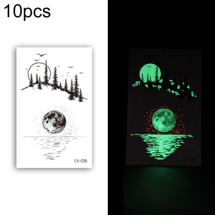 10 PCS Waterproof Color Luminous Tattoo Sticker Face Sticker