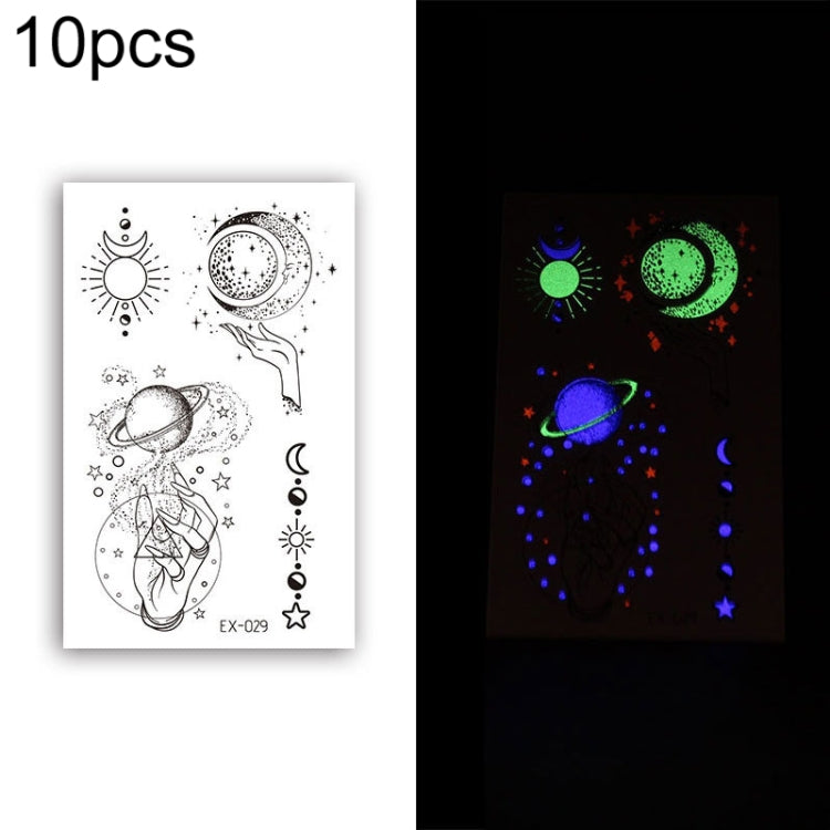 10 PCS Waterproof Color Luminous Tattoo Sticker Face Sticker