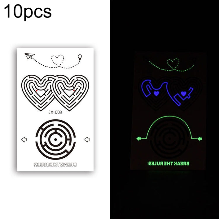 10 PCS Waterproof Color Luminous Tattoo Sticker Face Sticker