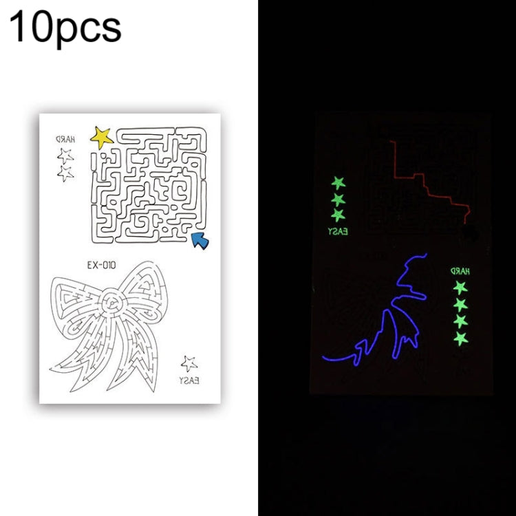 10 PCS Waterproof Color Luminous Tattoo Sticker Face Sticker