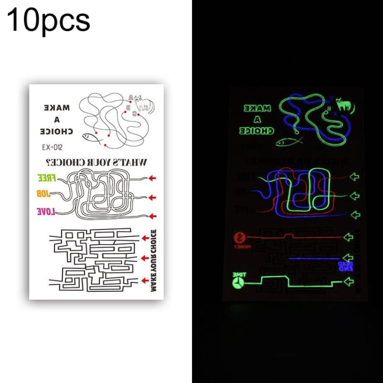 10 PCS Waterproof Color Luminous Tattoo Sticker Face Sticker