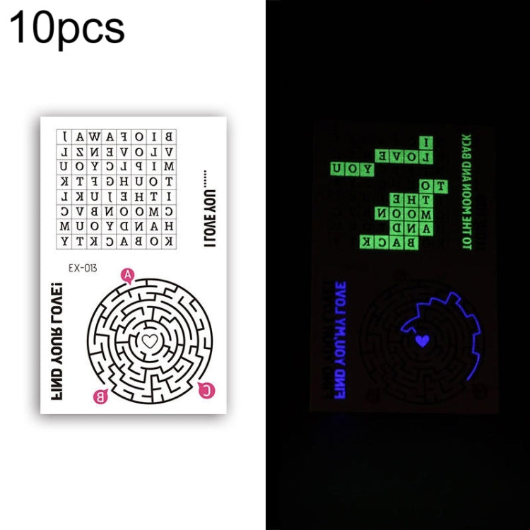 10 PCS Waterproof Color Luminous Tattoo Sticker Face Sticker