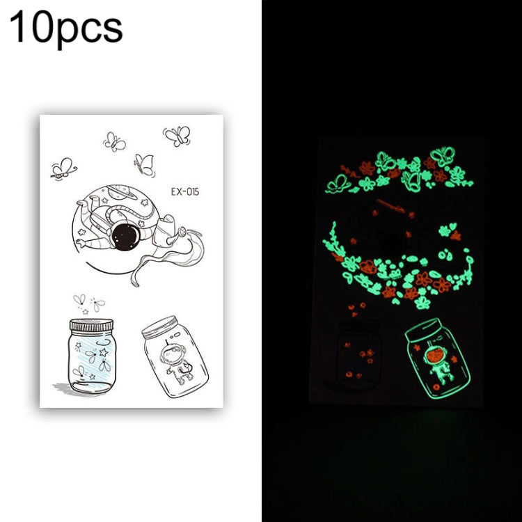 10 PCS Waterproof Color Luminous Tattoo Sticker Face Sticker