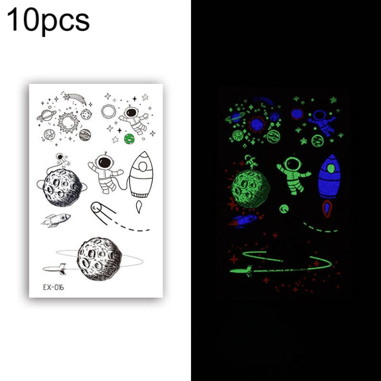 10 PCS Waterproof Color Luminous Tattoo Sticker Face Sticker